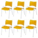Ver imagem 1 de Cadeira Iso Base Branco Escola, Escritório Amarelo Kit 6 Un