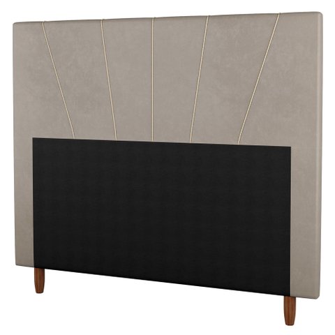 Cabeceira Cama Box Casal Queen Size Dallas 160cm Suede Bege - Desk Design