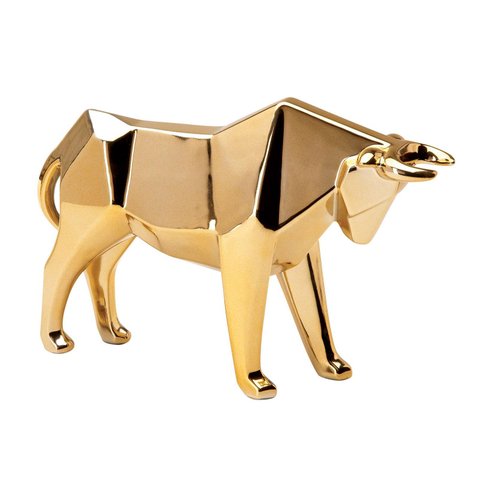 Escultura Touro Cerâmica Dourado 14183 Mart