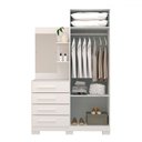 Ver imagem 3 de Guarda-roupa Solteiro Melissa 2 Portas 4 Gavetas com Espelho 100% Mdf Flex Branco - Acp Móveis