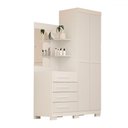 Ver imagem 2 de Guarda-roupa Solteiro Melissa 2 Portas 4 Gavetas com Espelho 100% Mdf Flex Branco - Acp Móveis