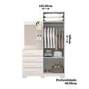 Ver imagem 4 de Guarda-roupa Solteiro Melissa 2 Portas 4 Gavetas com Espelho 100% Mdf Flex Branco - Acp Móveis