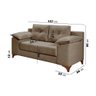 Conjunto Sofá Ibiza 2 e 3 L Veludo Fixo Almofadado Premium Avelã - 10