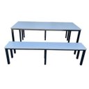 Ver imagem 2 de Mesa e Banco para Refeitório para 8 Lugares Rossi Cinza