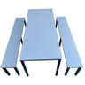 Mesa e Banco para Refeitório para 8 Lugares Rossi Cinza - 3