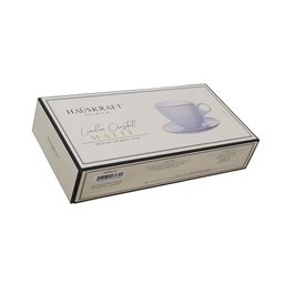 Jogo de Xícaras de Chá Matte Salmão com Borda Dourada em Cristal com Pires 170ml - 8 Peças - 4