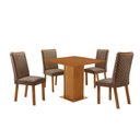 Ver imagem 5 de Mesa Jantar Loren Lira 4 Lugares Quadrada MDF 90cm Café Moderna