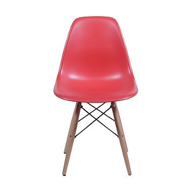 Cadeira Eames Vermelha - Base Madeira Natural - 3