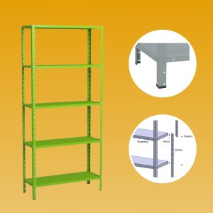 Estante Aço Leve 5 Prateleiras Bipartida Verde W3 - 10088