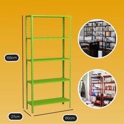 Estante Aço Leve 5 Prateleiras Bipartida Verde W3 - 10088 - 2