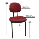 Ver imagem 4 de Cadeira Fixa Vermelho Escuro Secretaria Pé Palito Jserrano Estofado