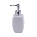 Ver imagem 1 de Porta Sabonete Líquido Porcelana Branco Bico Dosador Cromado 290ml - Tuut