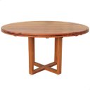 Ver imagem 1 de Mesa de Jantar Redonda 1,6 m Madeira Maciça Natural