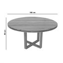 Ver imagem 3 de Mesa de Jantar Redonda 1,6 m Madeira Maciça Natural