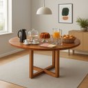 Ver imagem 2 de Mesa de Jantar Redonda 1,6 m Madeira Maciça Natural