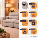 Ver imagem 3 de Sofá Retrátil Reclinável Lugano 2,90m USB e Porta Copos Linho Bege - King House