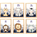 Ver imagem 1 de Quadro Infantil 6 un A4 vidro e pendurador
