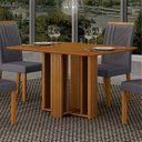 Ver imagem 6 de Conjunto Sala de Jantar Mesa Amanda 4 Cadeiras 120cm Miami Yescasa Marrom/Cinamomo/Chumbo
