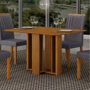 Ver imagem 5 de Conjunto Sala de Jantar Mesa Amanda 4 Cadeiras 120cm Miami Yescasa Marrom/Cinamomo/Chumbo