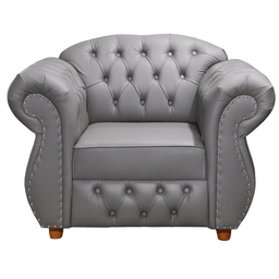 Poltrona Chesterfield Merlô Via Encanto Courano Cinza - 1