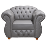 Poltrona Chesterfield Merlô Via Encanto Courano Cinza - 1