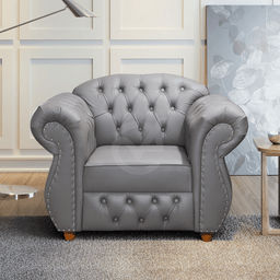 Poltrona Chesterfield Merlô Via Encanto Courano Cinza - 4