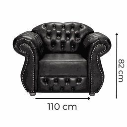 Poltrona Chesterfield Merlô Via Encanto Courano Cinza - 3