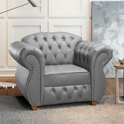 Poltrona Chesterfield Merlô Via Encanto Courano Cinza - 2