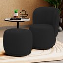 Ver imagem 2 de Poltrona Decorativa com Puff Orgânico Molly Veludo Preto - Desk Design