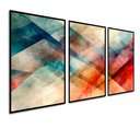 Ver imagem 2 de Kit com 3 Quadros Decorativos 30x50 cm Abstrato Geometrico Retas  Moldura Retangular 2cm largura