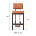 Ver imagem 4 de Banqueta Estofada  Balcão Ilha Cozinha Gourmet Bancada com Encosto e Apoio para Os Pés