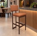 Ver imagem 2 de Banqueta Estofada  Balcão Ilha Cozinha Gourmet Bancada com Encosto e Apoio para Os Pés