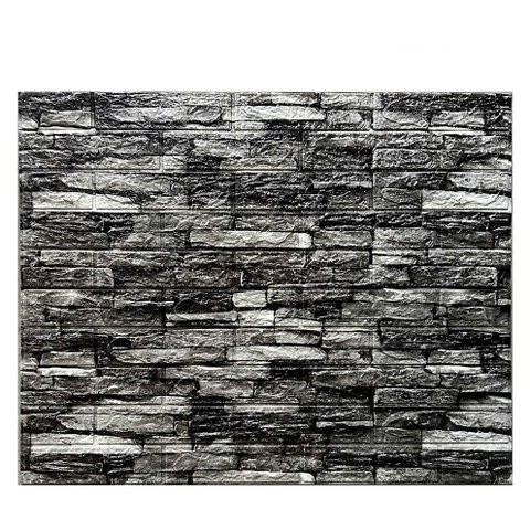 Kit 6 Un/ Espuma 3d - Tijolo Rústico - Canjiquinha Preta