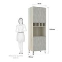 Ver imagem 3 de Paneleiro Luciane 70cm Nicho Microondas 4 Portas e 1 Nicho Lis