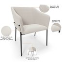 Ver imagem 4 de Kit 3 Cadeiras para Sala de Jantar Estar Living Olívia L02 Bouclê Cru - Lyam Decor