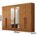 Ver imagem 2 de Guarda Roupa Casal Bristol 6 Portas 6 Gavetas com Espelho Cinamomo - Novo Horizonte