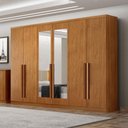 Ver imagem 4 de Guarda Roupa Casal Bristol 6 Portas 6 Gavetas com Espelho Cinamomo - Novo Horizonte