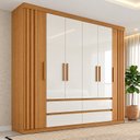 Ver imagem 1 de Guarda Roupa Casal 6 Portas 4 Gavetas com Apliques Ripados Riade