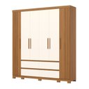 Ver imagem 2 de Guarda Roupa Casal 6 Portas 4 Gavetas com Apliques Ripados Riade