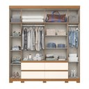 Ver imagem 4 de Guarda Roupa Casal 6 Portas 4 Gavetas com Apliques Ripados Riade