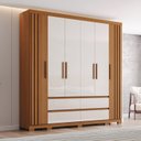 Ver mais imagens de Guarda Roupa Casal 6 Portas 4 Gavetas com Apliques Ripados Riade