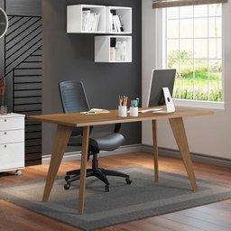 Mesa Madesa Retangular para Escritório com Tampo de Madeira 5319 - 1