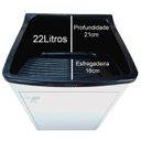 Ver imagem 3 de Gabinete Balcão De Lavanderia 46cm Tanque Plástico 22 Litros Tanque: Preto