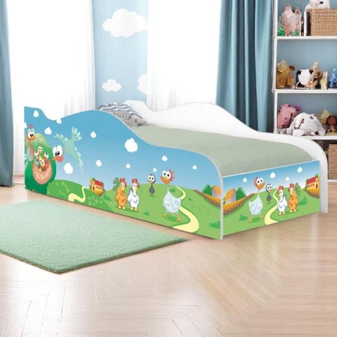 Cama Carro Solteiro Joy Fazendinha Solteiro com Colchão