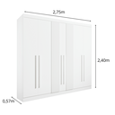 Ver imagem 3 de Guarda Roupa Casal Ripado 6 Portas 6 Gavetas da Vinci Branco 100% Mdf - D' Doro