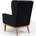 Ver imagem 7 de Kit Poltrona Decorativa Milena D02 com Puff Viseo Veludo Preto B-300 - Lyam Decor