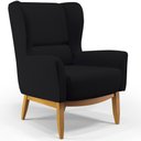 Ver imagem 3 de Kit Poltrona Decorativa Milena D02 com Puff Viseo Veludo Preto B-300 - Lyam Decor