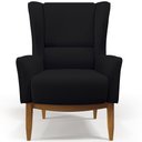 Ver imagem 5 de Kit Poltrona Decorativa Milena D02 com Puff Viseo Veludo Preto B-300 - Lyam Decor