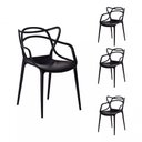 Ver imagem 1 de Kit com 4 Cadeira Allegra Masters 100% Polipropileno Preta