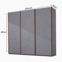 Ver imagem 4 de Guarda Roupa Veneto MDF 274,5x230cm 3 Portas 6 Gavetas Cinza 1000